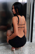 Pump The Volume Embellished Mini Dress Black